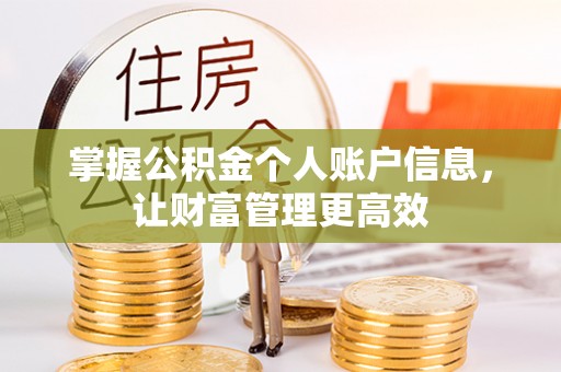 新安掌握公积金个人账户信息，让财富管理更高效